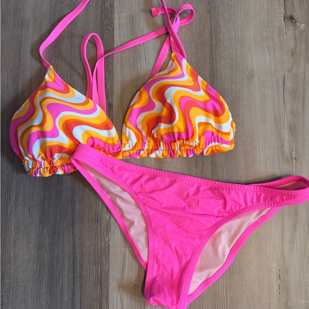 Swirls Bikini Set *Target Bikini Top Vibrant Pink & Victoria’s Secret Bikini* XL